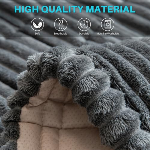 Topchances Thick Sofa Cover 1 2 3 Seater,Non-Slip Seat Cushions,New Super Soft Couch Cushions,Washable Sofa Pads Suitable for Dog Pet Living Room Furniture Protector(Dark Gray,70×150cm) - Image 3