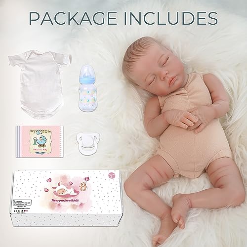 Reborn Baby Doll Delilah: 18-Inch Realistic Sleeping Newborn Gift for Kids Age 3+