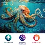 Cross & Glory - Deep Blue Octopus Odyssey: Premium 1000-Piece Jigsaw Puzzle for Adults - Best New Eco-Friendly Marine Artwork Puzzle - Unique Brain Teaser for Puzzle Enthusiasts by Cross & Glory