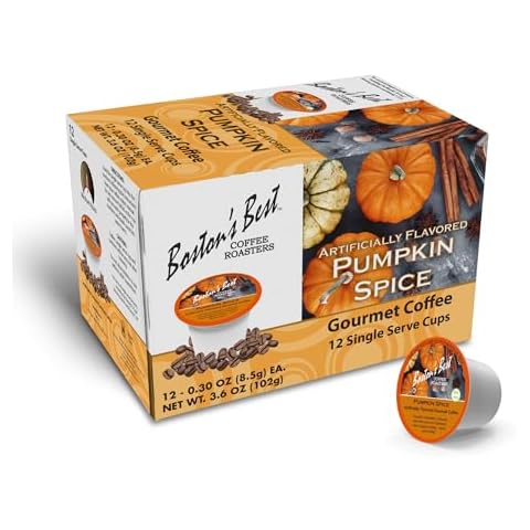 Boston’s Best Coffee - Fall-Inspired Pumpkin Spice Coffee, Medium Roast Flavored Coffee, Gourmet Coffee Compatible with Keurig® Coffee Maker, 1 Count (12 Single Serve Cups) Cover