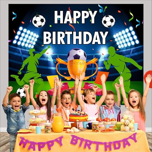 Image of Soccer Birthday Backdrop 5x4 Ft | Backdrops for Decoration | Birthday Decoration Backdrop | Banner for Kids Theme Party