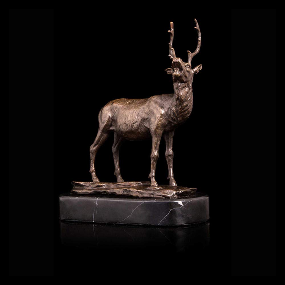 Amazon.co.jp: 彫刻 像ブロンズ鹿動物彫刻銅アート家の装飾 : ホーム