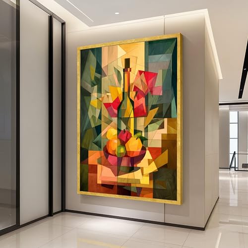 Tableau abstrait de coupe de fruits pour moderniser une pièce sombre