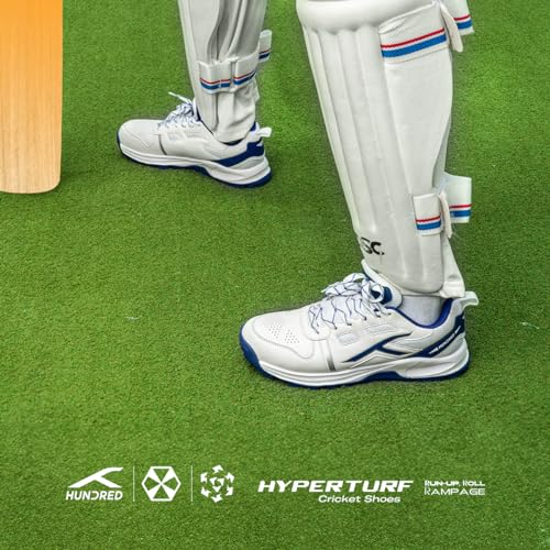 Image of Hundred HyperTurf Cricket Shoes | TerraSpike Rubber Studs Men | Embedded Support Plate for Stability | Lightweight & Durable | Ideal for Turf, Ground & Hard Surfaces