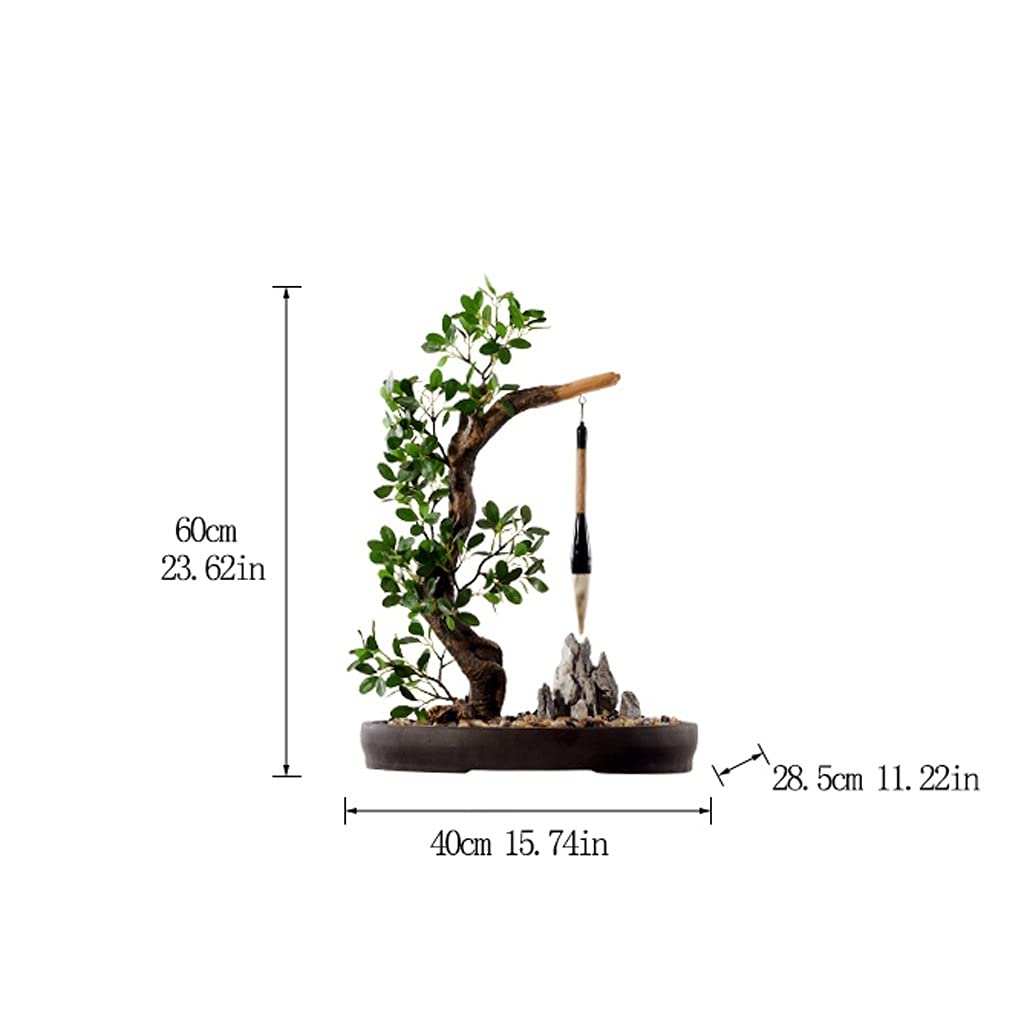 Árbol bonsái Artificial pequeño, árbol de bonsái Artificial, plantas de imitación, árbol de rocalla, planta en maceta con guijarros para oficina, hogar, adornos de Interior, árbol