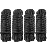 1/2" x 15' Dock Lines, 4 Pack Double Braided Nylon Boat Ropes for Docking with 12" Loop, Durable ...
