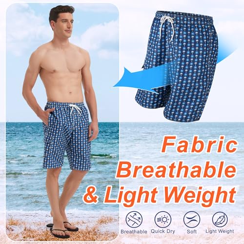 Image of Mens Swimming Trunks Swim Trunks Quick Dry Swim Shorts with Mesh Lining Funny Swimwear Bathing Suits