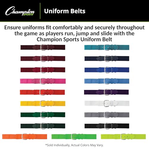Image of Champion Sports Baseball & Softball Belt - Stretch Fit Uniform Belt for Youth & Adult Players, Multiple Colors