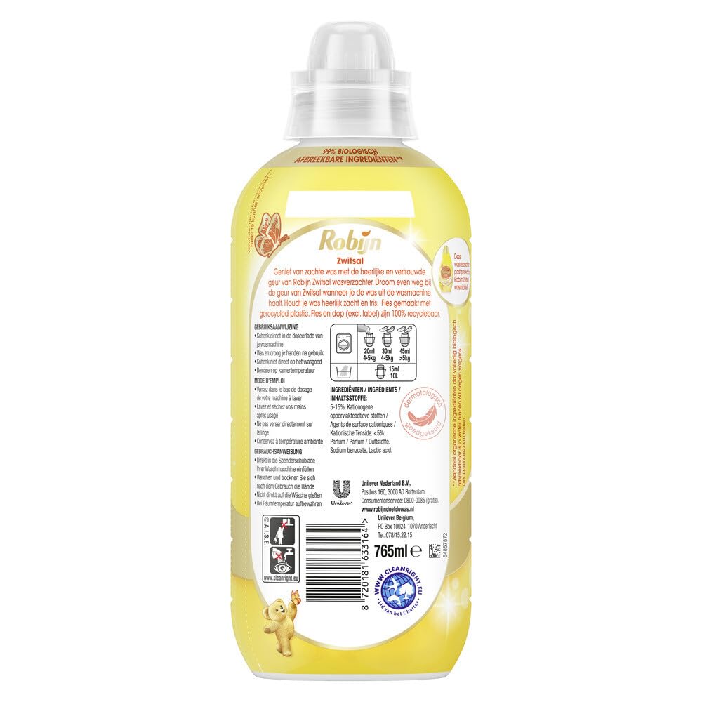 ROBIJN Collections Suavizante – Zwitsal – 8 unidades – 765 ml / 38 lavados
