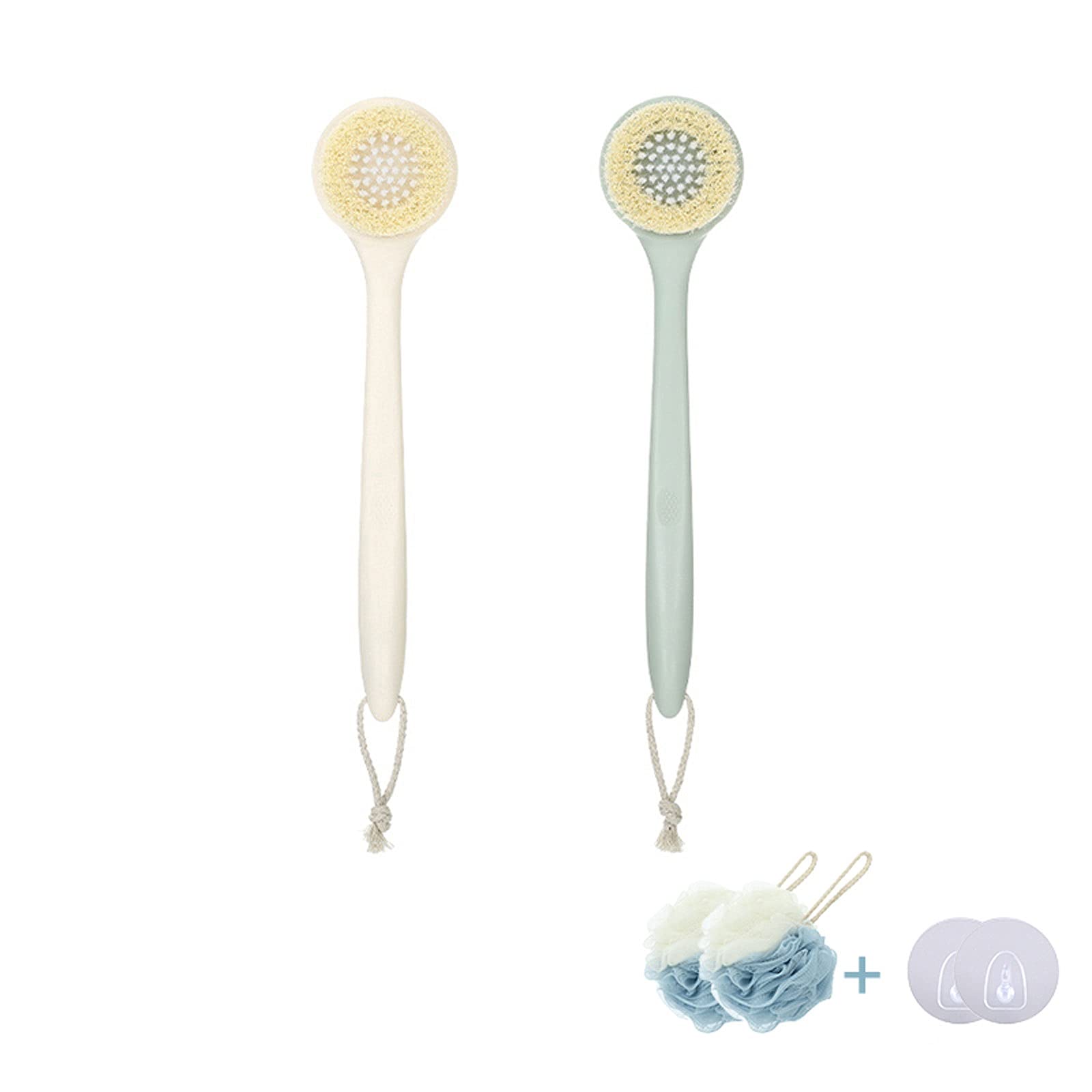 Cepillo de Ducha Cepillo de baño de Dos Piezas Cepillo de baño de Mango Largo Cepillo de baño Cepillo para el Cuerpo Cepillo para la Espalda Cepillo Suave para el Cuerpo y artefacto para FR