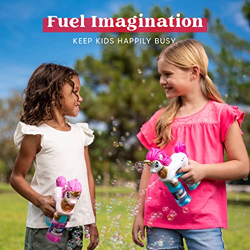 Joyin 2 Pcs Automatic Unicorn Bubble Gun For Kids With 4Oz Bubble Solution, Toddler Bubble Maker, Bubble Machine, Easter Toys, Summer Party Favors, Kids Party Games, Birthday Gifts (Pink+White) #TOP4