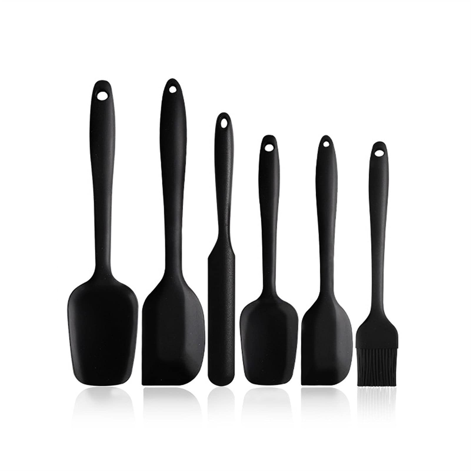 Spatule Patisserie 6pcs Silicone Spatules Crème Crème Crème Crème à huile Résistant à la chaleur Brosse à huile antiadhésive ustensile de cuisine à pâtisserie Spatule de Cuisine ( Color : Black )