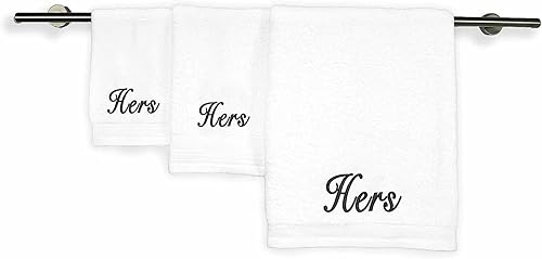 Miniatura 5 de Kaufman - Juego de toallas de baño bordadas personalizadas de calidad de hotel, toalla de mano y toallas para los dedos, 100% algodón para baño y