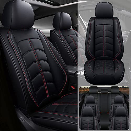JARMAY Car Seat Cover 7 Seats for Chevy Tahoe 2000-2023, Durable Wear Resistant Waterproof Seat Cover, Breathable No Odor Premium Leather Car Interior Accessories.(7 Standard,Black)