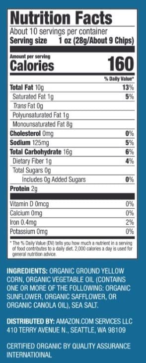 Aplenty Organic Corn Chip Dippers with sea salt, 9.75 Oz