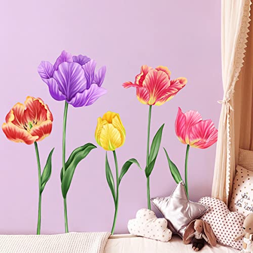 Vinilos decorativos tulipanes grandes para pared miniatura 1