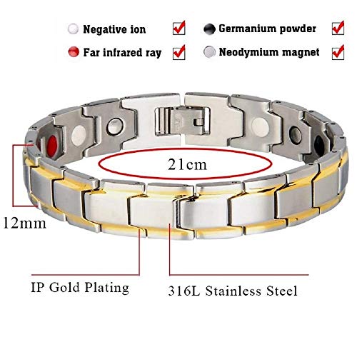 Image of University Trendz Stainless Steel Magnetic Bracelet for Men and Boys (Silver)