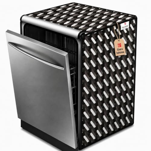 Image of Dishwasher Cover for 12 to 15 Place Setting | Water-Resistant Dustproof Zip Cover | Universal Fit Compatible with Bosch, LG, IFB, Hafele, Faber & More | 63 x 63 x 88 cm | Design 12
