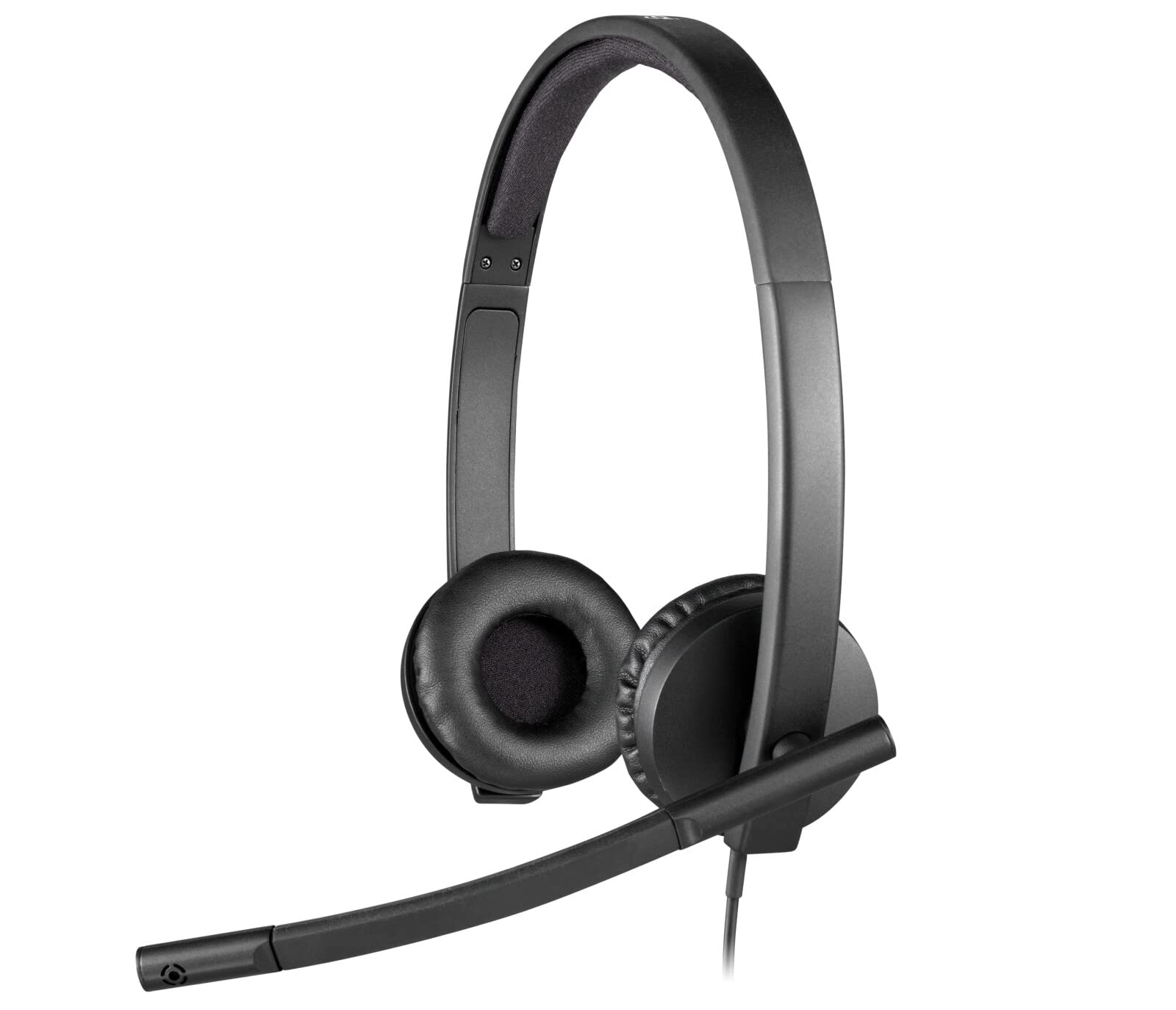 Logitech H570e Wired Headset, Stereo Headphones with Noise-Cancelling Microphone, USB, In-Line Controls with Mute Button, Indicator LED, PC/Mac/Laptop - Black