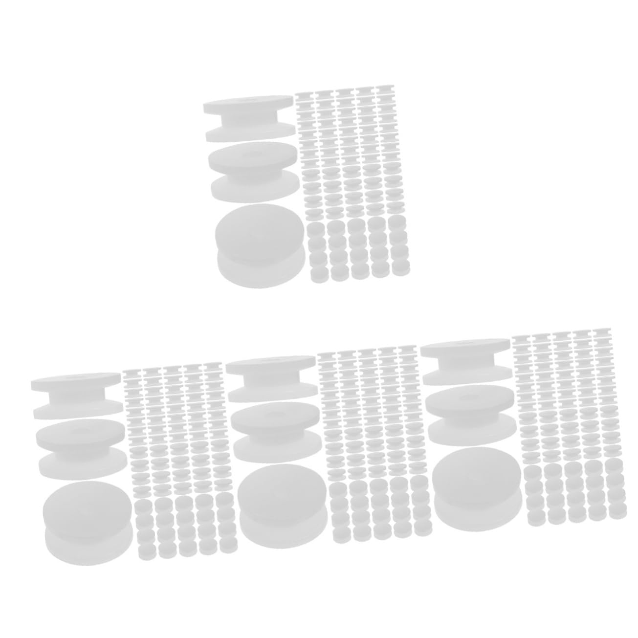 Abaodam 4sets Mini Gear Pulley Wheel Mute Smooth Running Plastic Model Toy Accessory 100pcs*4