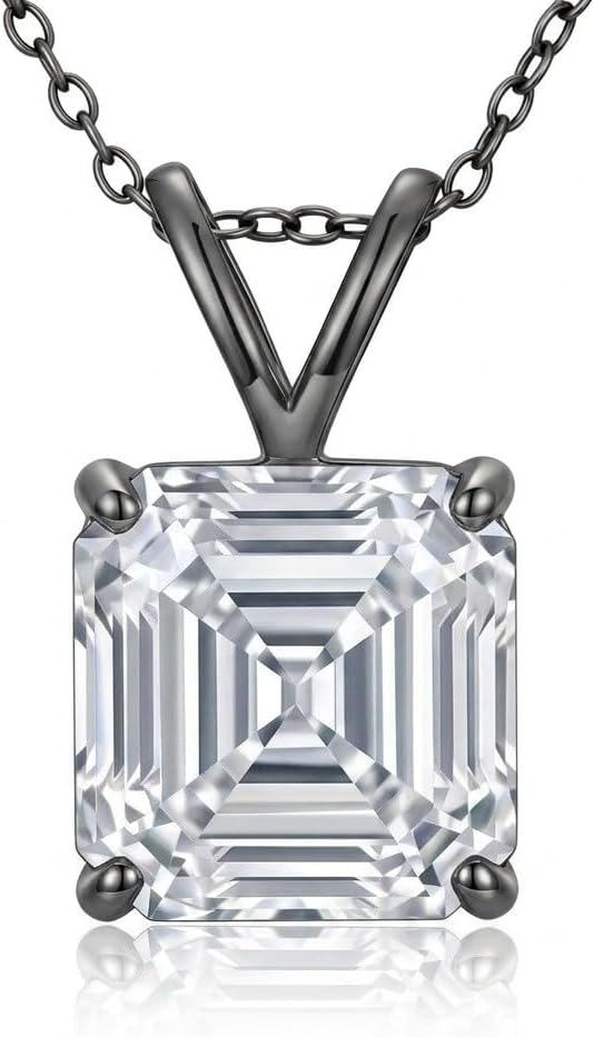 10K 14K 18K Gold Solitaire Moissanite Necklace, Customizable 1-10 Carat, Solitaire Moissanite Pendant Necklace Jewelry Gifts for Women Wife Mother