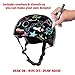 Wipeout Dry Erase Kids Helmet for Bike, Skate, and Scooter, Black, Ages 8+