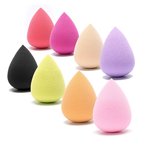 Bromose 8 Pcs Makeup Blender Sets Sponges Beauty Flawless Water Droplets Sponge Foundation Puff, Flawless Foundation Blending Sponge for Liquid Creams and Powders Multi Color and Saving Money