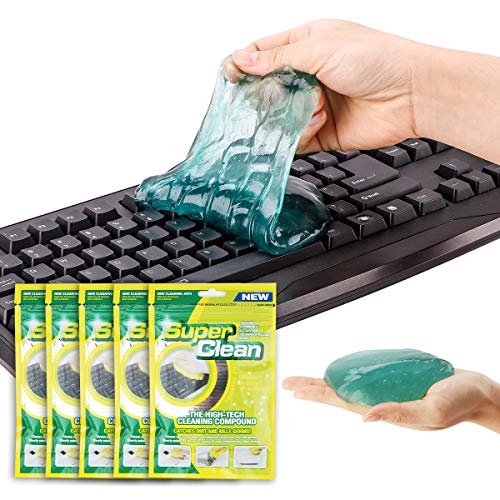 Seamuing Kit Limpiador De Teclado 5 Pcs Keyboard Cleaner Gel Durable Gel Limpiador Teclado Universal Super Clean Gel Para Pc Portátil, Tabletas, Impresora Y Respiraderos Para Automóviles