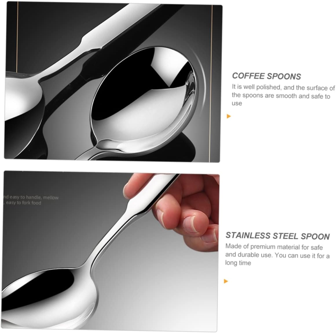 MaGiLL Stainless Steel Spoon Coffee Stir Spoons Metal Cooking Spoon Stainless Steel Serving Spoons Capccino Spoons Large Soup Spoons Porridge Spoons Soup Spoons Home Soup Spoons