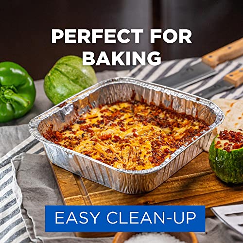 Ekco - Half-Size Aluminum Steam Pans, 25-Count – 13X10.5” (2.2” Depth) Disposable Aluminum Foil Pans – Square, Aluminum Foil Cake Containers To Cook, Bake, Roast Or Meal Prep – Recyclable Aluminum #TOP4