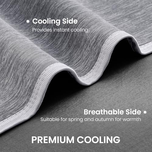 Image of Cooling Blanket Queen Size 90 inchx90 inch for Hot Sleepers Summer Blanket | Absorbs Heat Cold Summer Blanket for Night Sweats & Menopause Q-Max>0.5 Lightweight Breathable Soft Double-Side Cooling