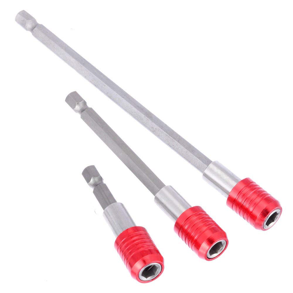 SENRISE Screwdriver Bit Holder 3PCS 1/4" Hex Shank Magnetic Drill Bits Quick Release Drill Bit Extension Set for Power Drill Screwdriver (60,100,150mm)
