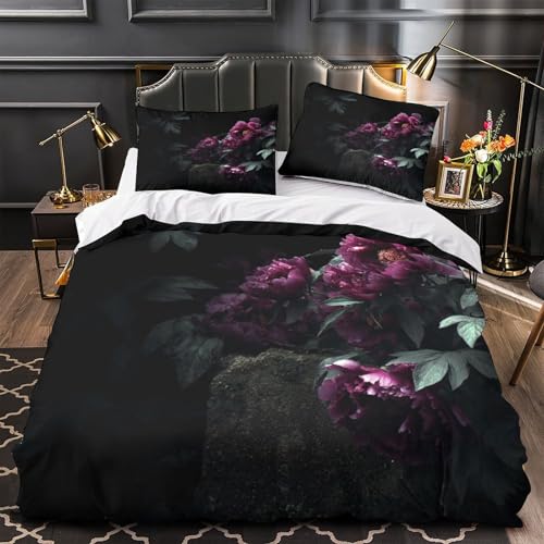 Housse de couette douce effet 3D hypoallergique avec zip king - 2