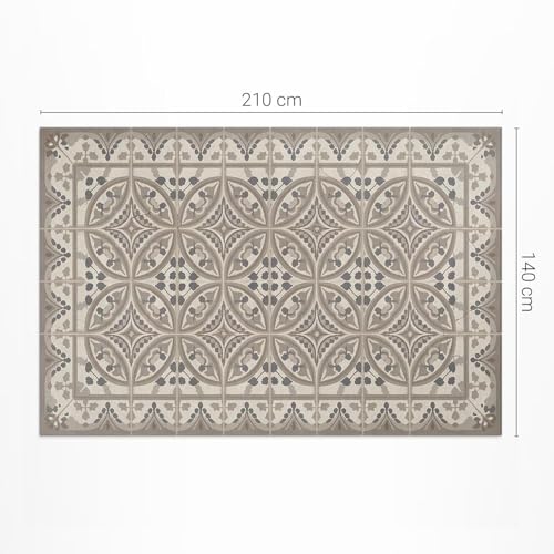 Tapis extérieur vinyle 140x210 cm bohème géométrique rectangle - 4