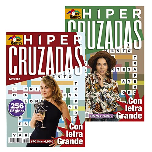 DataPrice Pack de 2 Libros de Pasatiempos Hiper Cruzadas. Cruzadas para Adultos variadas. 256 pág. - Ed. Zugarto Cover