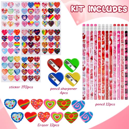Set de 12 Lápices para San Valentín con Gomas y Stickers miniatura 2