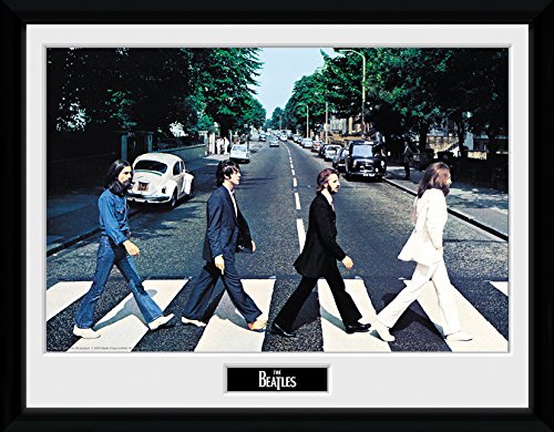 LTD Affiche encadrée The Beatles, Abbey Road, 30 x 40 cm, bois, multicolore - Les Beatles, Paul McCartney, John Lennon, RIngo Starr, George Harrison LTD Affiche encadrée The Beatles, Abbey Road, 30 x 40 cm, bois, multicolore