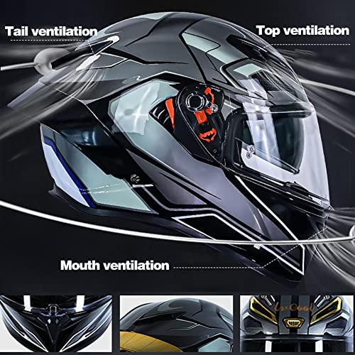 Bluetooth Full Face Motorcycle Helmet, Dot Approved Flip Up Anti-Fog Double Visor Helmet, Street Bike Helmet, Built-In Dual Speaker With Microphone, For Adults Men And Women M~Xxl #TOP3