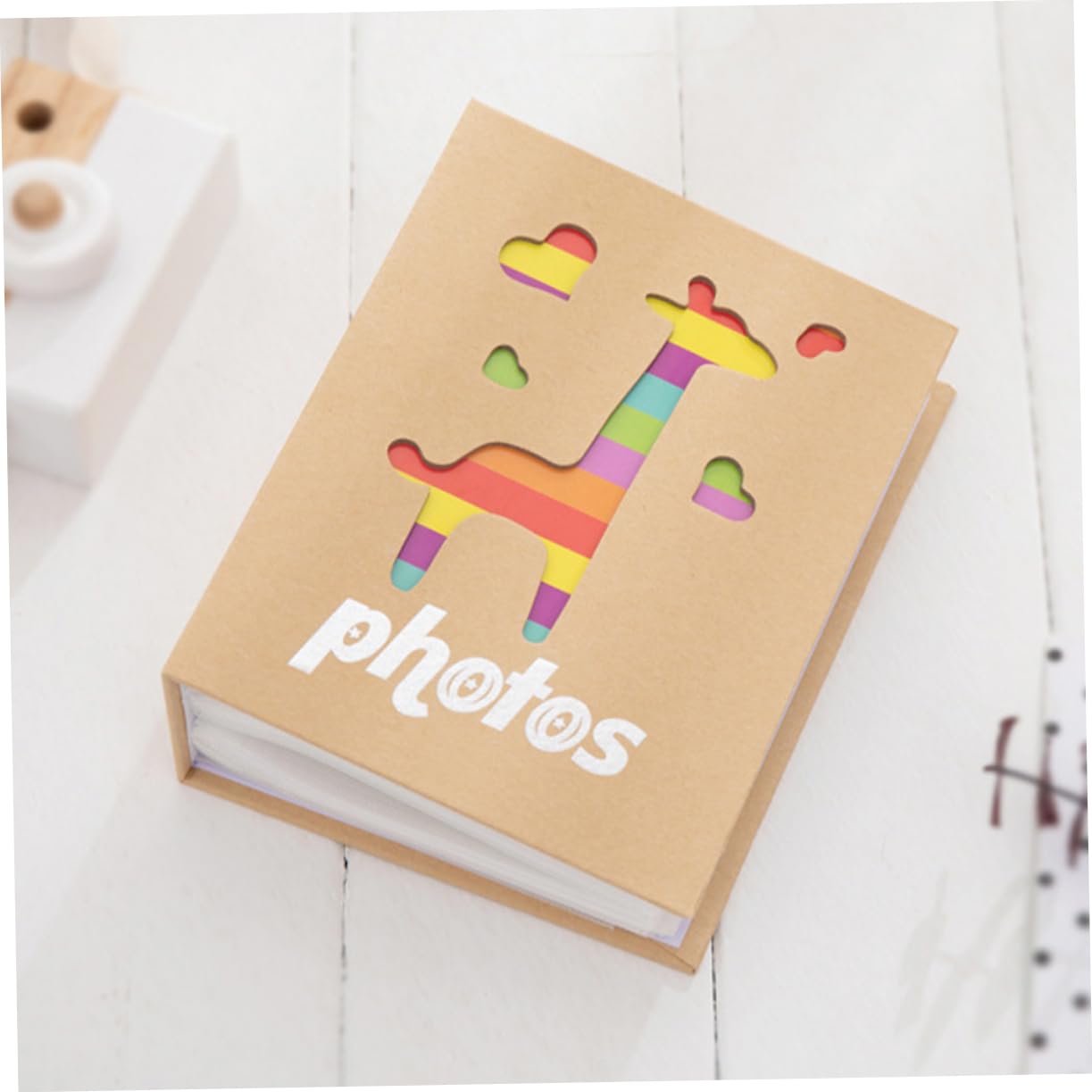 Toyvian 4piezas Álbum De Fotos Decorativo Para Bebés Álbum De Recuerdos Infantil Portada De Jirafa Capacidad Para Fotos Para Guardar Momentos Familiares Crecimiento