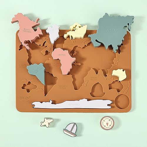 Mr. Pen- Silicone World Map Puzzle, 11.5” x 8.2”, Puzzle for Kids