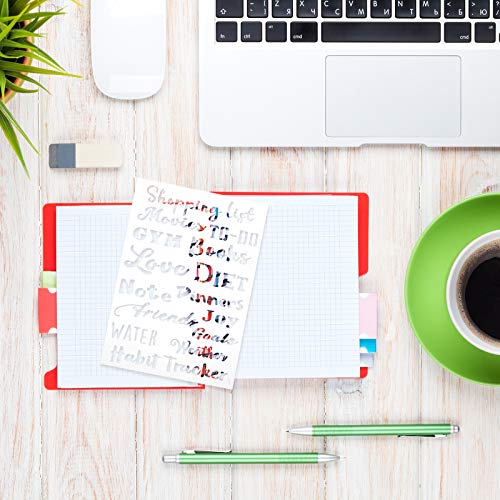 Image of 20 Pieces Journal Stencil Set A5 Plastic Planner Ultimate Productivity Stencils Scrapbook DIY Drawing Template Speedy Spread Journal Stencils for Notebook Schedule Diary Calendars Habit Record