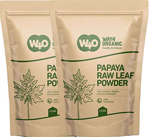 Papaya Leaf Powder 32 Ounces(2 Pounds), Dried from Fresh Green Leaves, Good to make Tea, juice extract, 100% Leaves Powder(No Fruit, No Seeds) - Way4Organic