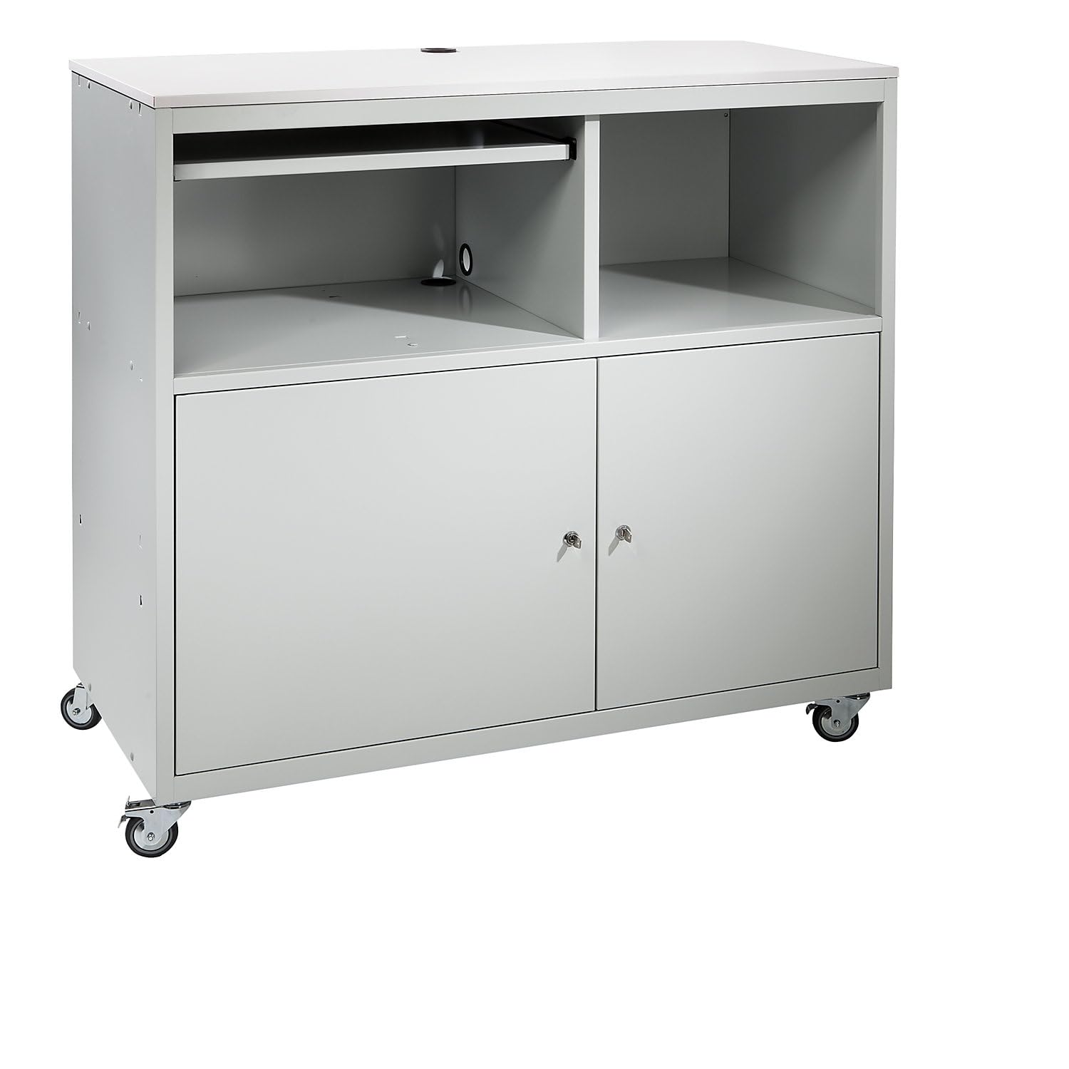 Certeo | Pupitre pour Ordinateur | Mobile | h x l x p 1184 x 1180 x 590 mm | Gris Clair RAL 7035