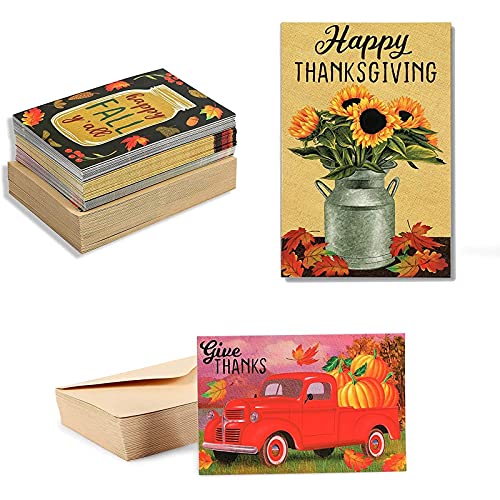 Pipilo Press Happy Thanksgiving Greeting Card Assortment With Kraft Envelopes (4X6 In, 48 Pack) #TOP14