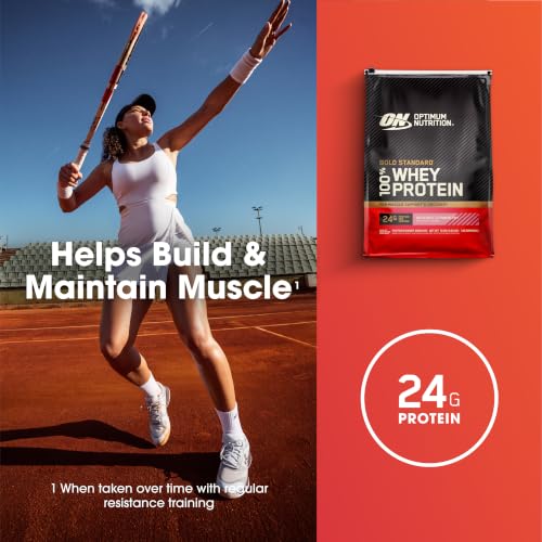 Image of Optimum Nutrition Gold Standard Whey Protein, Delicious Strawberry, 10 LB