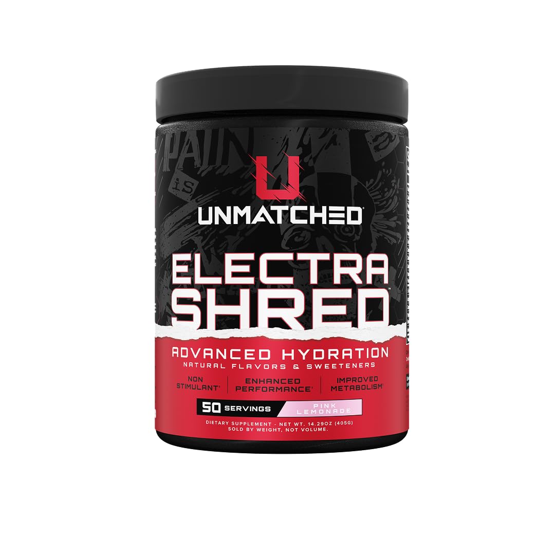 Unmatched ElectraShred Electrolyte Powder, Pink Lemonade, 50 Servings Pink Lemonade 50 Servings