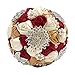 Abbie Home 8 Inches Bride Wedding Bouquet in Burgundy - White Satin Roses with Pearls Rhinestone Brooches Accessories (Burgundy&Champagne)