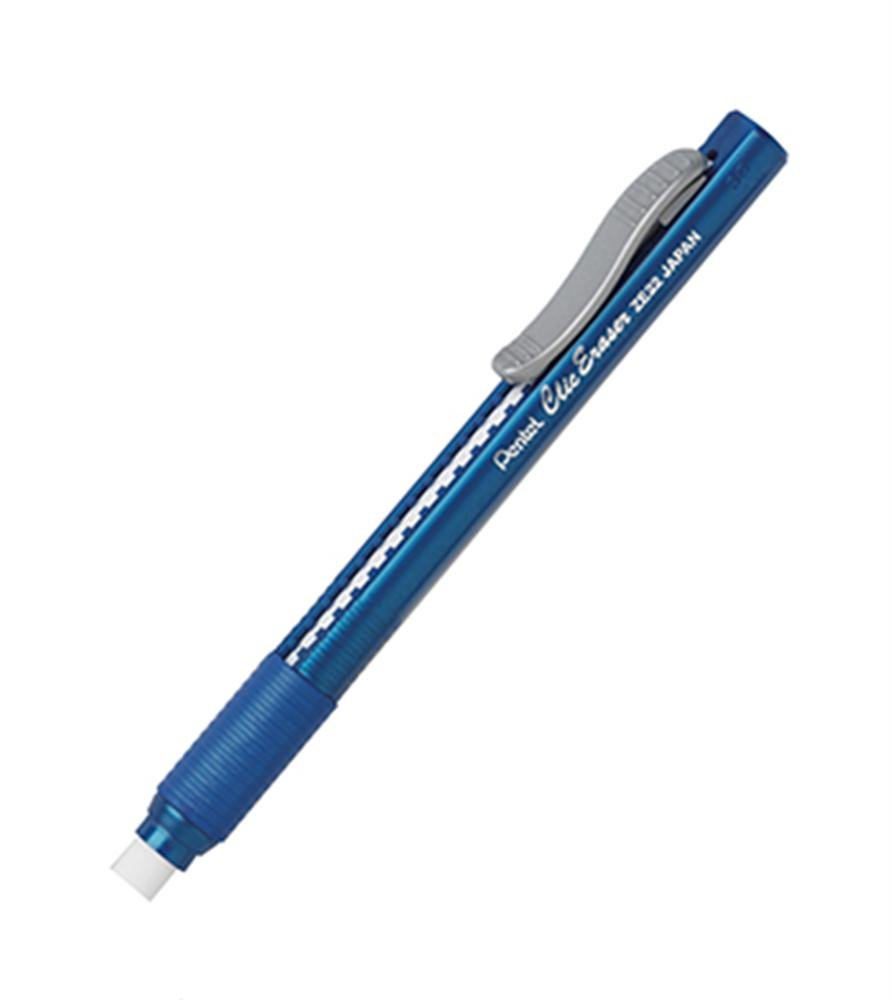 PentelZE22C Clic Eraser Pencil-Style Grip Eraser, Blue