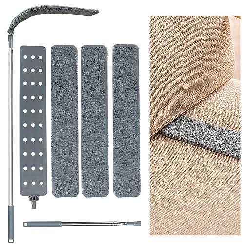 PBUSPU Plumero Telescopico Extensible y Atrapapolvo hecho de Microfibra - Palmera Limpiador de Polvo RetráCtil, Cepillo Limpieza con Varilla de Acero Inoxidable