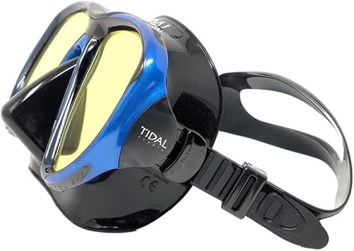 Máscara de marea - Máscara avanzada de buceo antivaho para buceo, esnórquel, buceo libre y natación. Lente de vidrio templado gran angular - La